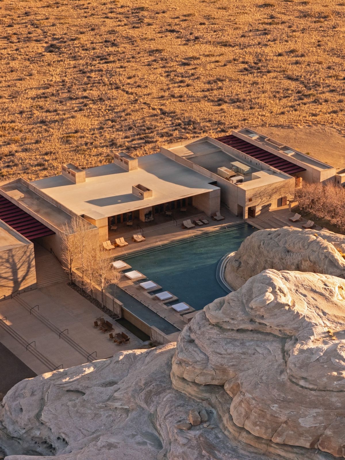Amangiri pool carved into the Utah desert